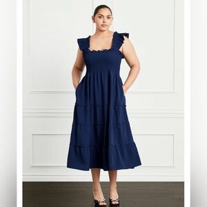 Hill House Ellie Nap Dress in Navy Cotton - Size M